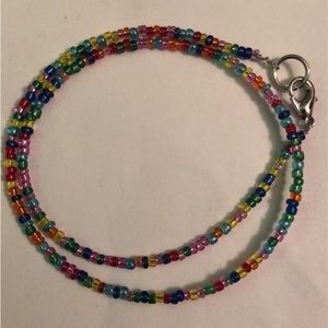 Rainbow beaded choker